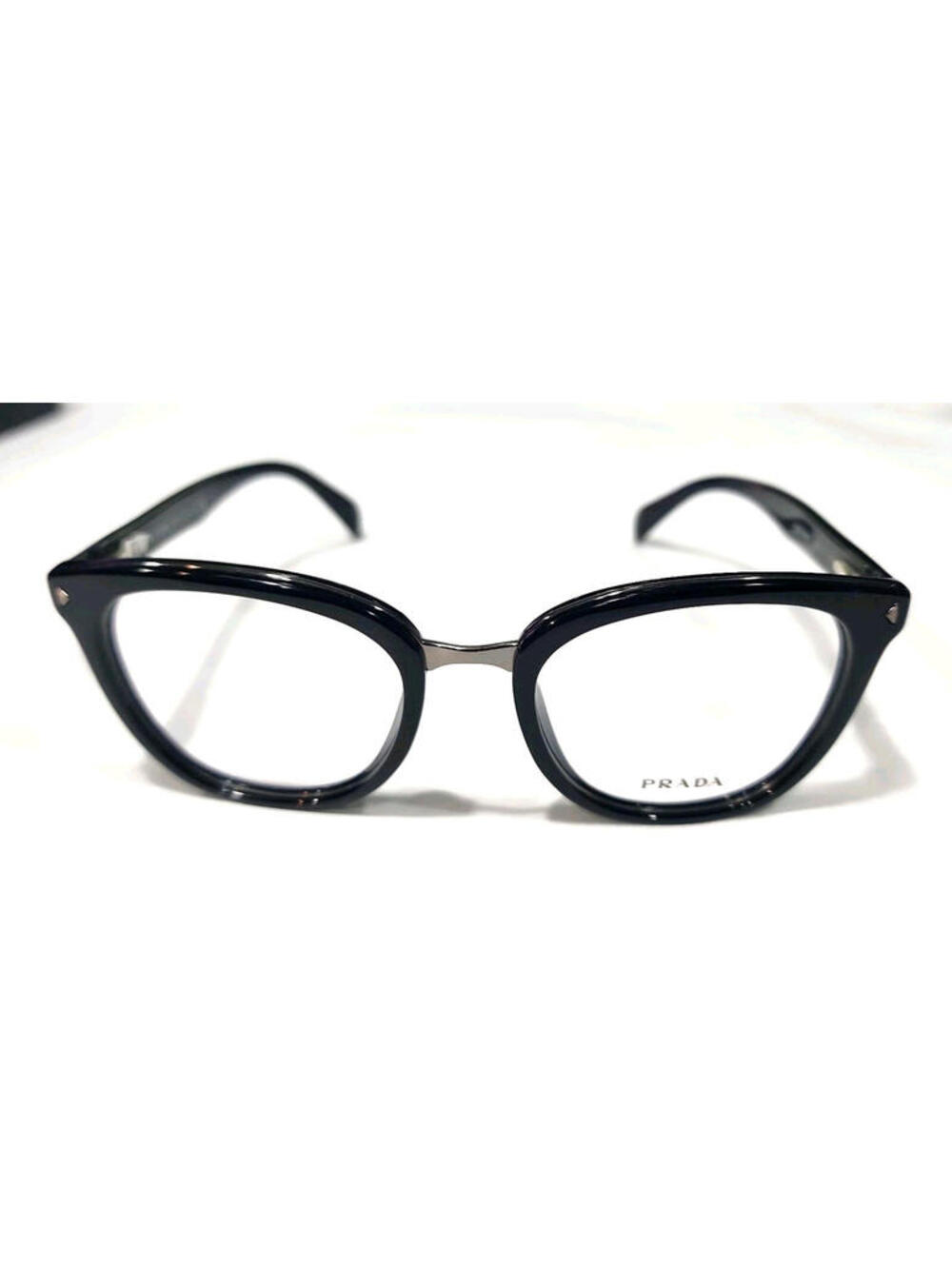 PRADA VPR06P 1AB-101 Black Oval Eyeglasses 52-18 140 Case Box Cloth - Picture 3 of 9